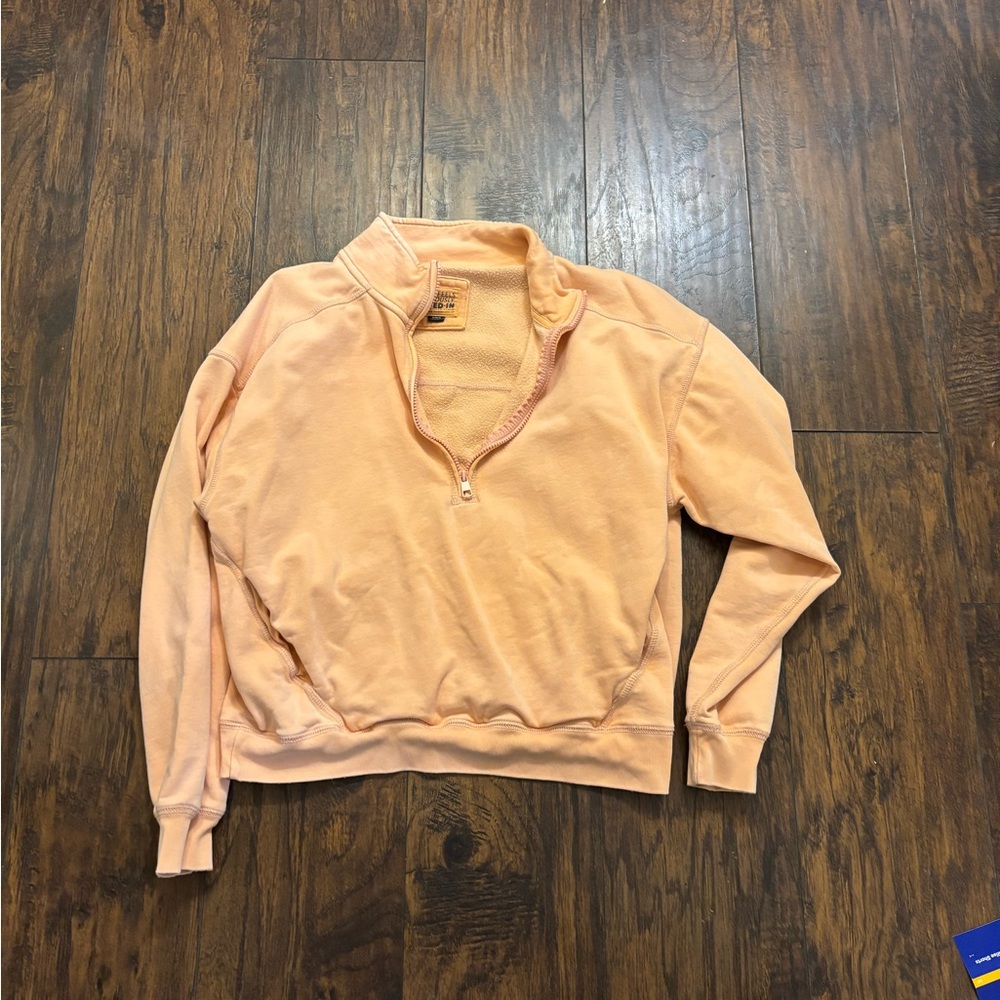 Peach Half-Zip Pullover Sweater